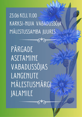 Võidupüha tähistamine, pärgade asetamine Vabadussõjas langenute mälestussamba jalamile